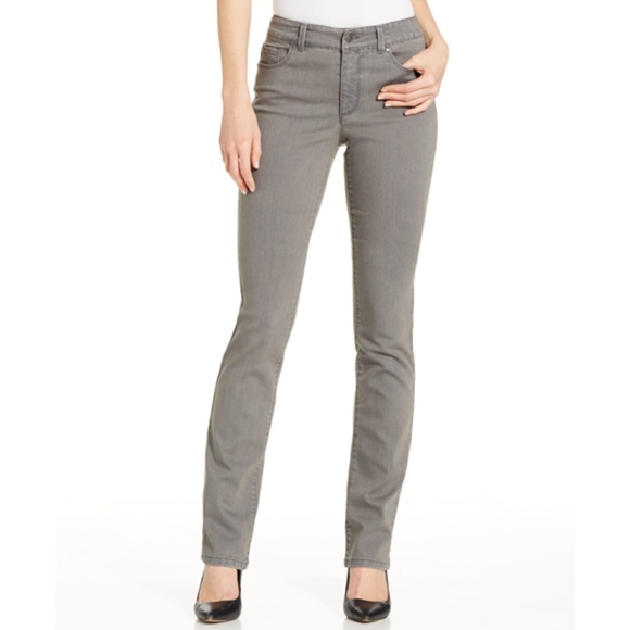 Charter Club Denim - Charter Club Petite Straight-Leg Jeans, Grey